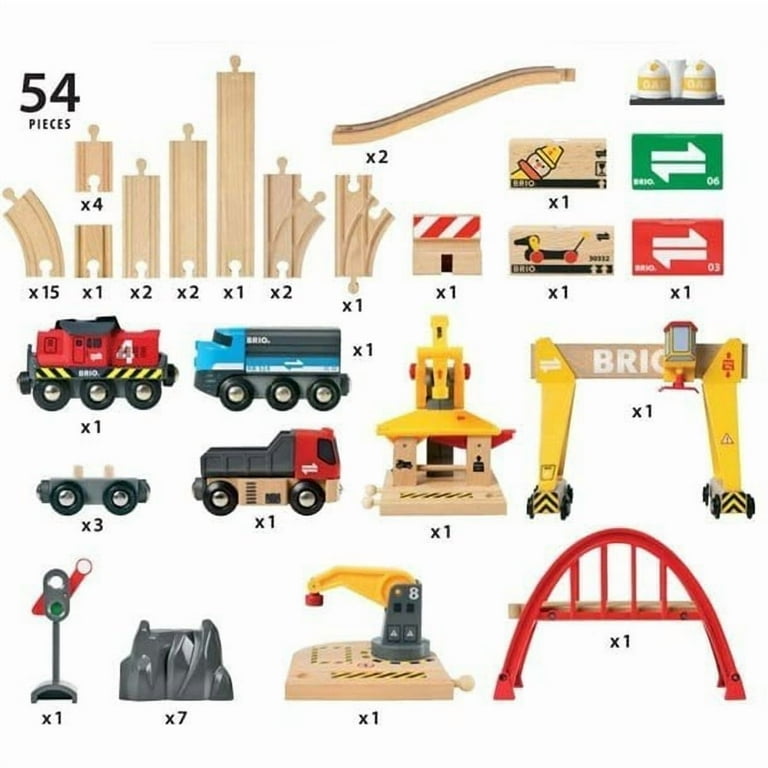 BRIO Cargo Railway Deluxe Set + 電動機関車 Amazon.com: BRIO World Cargo Railway Deluxe - Wooden Track Train