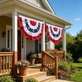 thumbnail image 1 of 4th of July Decorations, American Pleated Fan Flag, Patriotic Fourth of July Banner, Red White and Blue USA Flag Bunting for Memorial Day Independence Day 250th Anniversary Decor,17.72x35.43in, 1 of 7