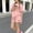 Pink, variant on ITSAME Girls Outfit 2-Piece, Bow Print Active Fit Crewneck Top and Shorts Summer Trendy Leisure Set Green 5-6T