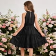 thumbnail image 3 of OGLCCG Girls Halter Neck Sleeveless Dress Casual Smocked High Waist Ruffle Layered Midi Dress Flowy Summer Dress for Teens 5-14 Years, 3 of 8