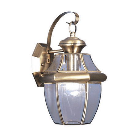

Wall Sconces 1 Light With Clear Beveled Glass Antique Brass size 8.25 in 100 Watts - World of Crystal