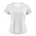 thumbnail image 2 of LiuXxxx Women's Lightweight Breathable Slim Fit Athletic Short Sleeve Yoga Running Top White S, 2 of 6