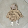 thumbnail image 2 of Gibobby Ropa Para Bebe con capucha de manga larga de otoño de algodón acanalado Floral para bebés recién nacidos, niñas y niños, ropa(Caqui, 12-18 Meses), 2 of 5