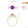 thumbnail image 4 of ANGARA Natural 1.15 ct Amethyst and Diamond Three Stone Engagement Ring in 14K Yellow Gold for Women (Size-7mm) | February Birthstone, Anniversary, Jewelry Gift for Women | Natural Amethyst Ring, 4 of 9