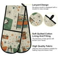 thumbnail image 2 of Yayeee Double Oven Mitt Kitchen Heat Resistant Baking 35" x7" Quilted Glove, Beige Cats Reading, 2 of 6