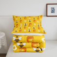 thumbnail image 5 of Erosebridal Elegant Bee Full Size Comforter Sets,Graceful Sunflower Florals Bedding Comforter Set,Yellow Orange,Reversible,3 Pieces,1 Comforter and 2 Pillowcases, 5 of 7