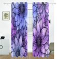 thumbnail image 2 of Purple and Blue Floral Blackout Curtains for Living Room Bedroom 55W x 72/84L Insulated Window Drapes 2 Panels, 2 of 6