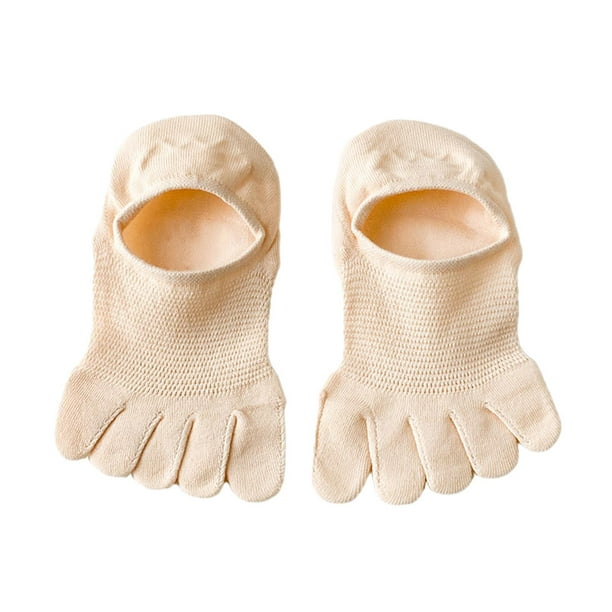 1 par de calcetines de punta para mujer, suaves, para barco, para senderismo en interiores y caminatas. Beige