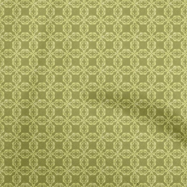 oneOone Viscose Chiffon Olive Green Fabric Asian Ikat Sewing Material Print Fabric By The Yard 42 Inch Wide