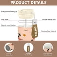 thumbnail image 3 of 500ml Stainless Steel Coffee Mug with Portable Beige Strap Vacuum Insulated Ceramic Coated Coffee Tumbler Palm Trees and Suns Pattern, 3 of 8
