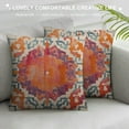 thumbnail image 3 of COMIO  Burnt Orange Blue Boho Pillow Covers, Ethnic Design Decorative Throw Pillows Carpet Pattern Farmhouse Cushion Pillow Covers for Sofa Couch Outdoor Decor, 3 of 5