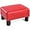 Red, variant on CHAUKY 16" Small Footstool, PU Leather Ottoman Footrest for Modern Home Living Room Bedroom Rectangular Padded Seat Wood Legs (Black)