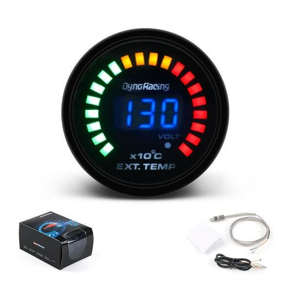 Dynoracing 2" 52mm 20 LED Digital Boost Water Temp Oil Temp Oil Press Voltmeter Air Fuel Ratio Tachometer Rpm EGT Temp Gauge