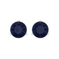 thumbnail image 3 of 4 ct Screw-Back Stud Earrings for Women | 8.0mm Round Cut Simulated Blue Sapphire | 18K White Gold, 3 of 5