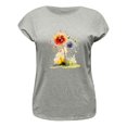 thumbnail image 2 of Gibobby Playera de Verano para Mujer Mujeres Cap manga verano Casual Tops cuello en V Color sólido Casual camisas blusa holgada(Gris,XL), 2 of 4
