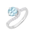 thumbnail image 2 of Sterling Silver with Natural Aquamarine and White Zircon Promise Ring, 2 of 3
