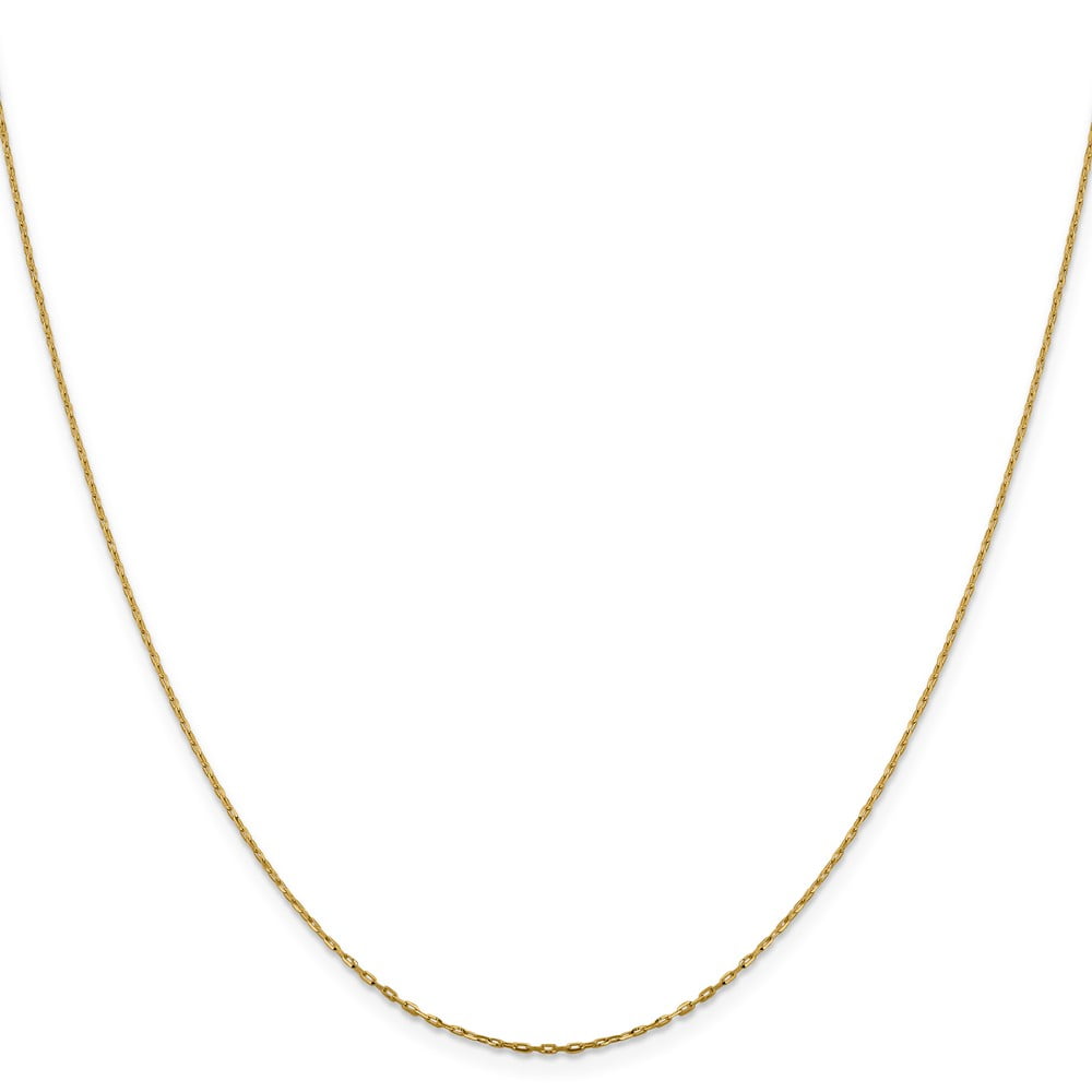 Leslie's Real 14kt Yellow Gold 1mm Diamond Cut Open Long Link Cable Chain; 20 inch; for Adults and Teens; for Women and Men