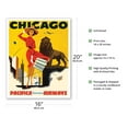 thumbnail image 2 of Chicago the Windy City - Pacifica International Airways - Vintage Airline Travel Poster c.1950s - Fine Art Matte Paper Print (Unframed) 16x20in, 2 of 4