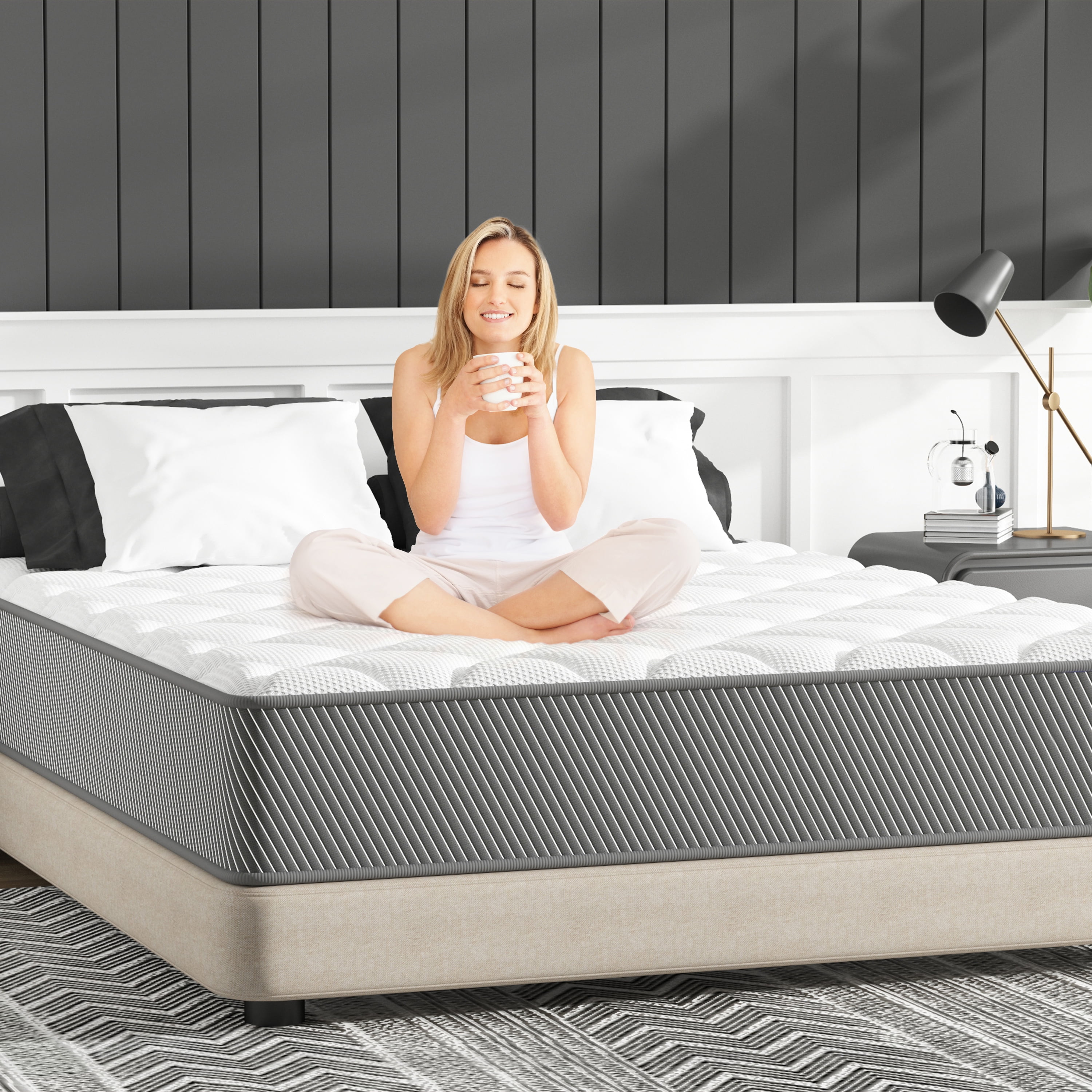 Full Size Mattress, 10 Inch Memory Foam Hybrid Mattress Full Size in a Box, Back Pressure & Pain Relief, Medium Firm Mattresses, Motion Isolation,CertiPUR-US