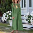 thumbnail image 2 of DISNIMO Green Christmas Reindeer Dress with Pockets and Sleeves for Kids Long Sleeve Dresses for Girls 9-10 Long Sleeve Dress for Kids Fall Midi Dress with Sleeves Girls Dress Crew Neck, 2 of 7