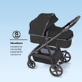 thumbnail image 3 of Mompush Meteor2, 2-in-1 Baby Stroller with Bassinet Mode, Adjustable Handle and Footrest, Black, 23.2LB, Unisex, 3 of 10