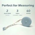 thumbnail image 2 of 3 Pack Soft Sewing Tape Measure for Body Measuring - Premium Retractable Fabric and Cloth Tape Measure, Handy, Compact and Easy to Read - 60 Inchs Mini Measurement Tape, Waist Measuring Tape by, 2 of 5