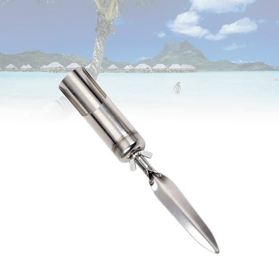 KALLORY 1Pack Compact Folding Fishing Pole Holders Ground Support Stand Wear-Resistant Silver 9.8 x 1.2 x 1.