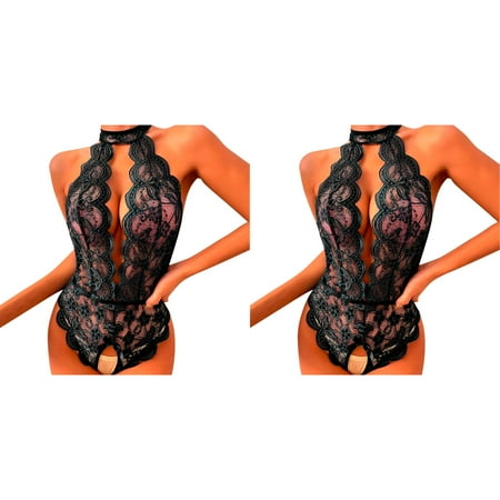 Wijhcboe 2 Pack Women Valentines Lingerie Set Fashion Lingerie Roleplay Lingerie Sexy Lingerie for Women plus Sexy Women Red plus Size Strapless Bra for Women Plaid Lace Lingerie pl