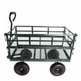thumbnail image 2 of Garden Wagon Cart with Inflatable Tires, Heavy Duty Utility Cart Truck for Firewood Transport and Yard Work, 600LB Capacity, Green, 2 of 11
