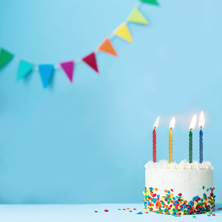 12 Pieces Rainbow Spiral Birthday Candles – Gradient Color Cake Candles For Kids & Adults, Party Decorations