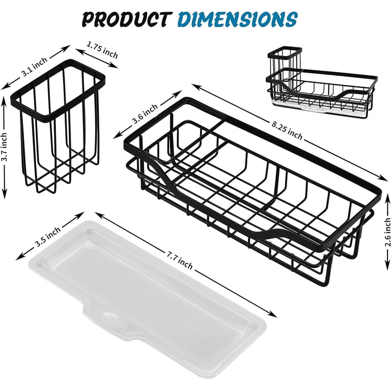 IZEYNO Stainless Steel Sink Caddy Organizer, Black photo 2