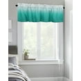 thumbnail image 4 of Kitchen Cafe Valance Curtain for Small Windows,Modern Minimalist Abstract Color Art Rod Pocket Short Valances Teal and White Gradient Window Treatment Panel for Living Room/Bedroom/Bathroom,42x18in, 4 of 9