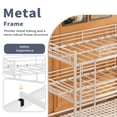 thumbnail image 5 of Miniyam Twin over Twin over Twin Metal Bunk Bed with Ladder and Guardrails, Steel Space-Saving Bed for Kids, White, 5 of 7