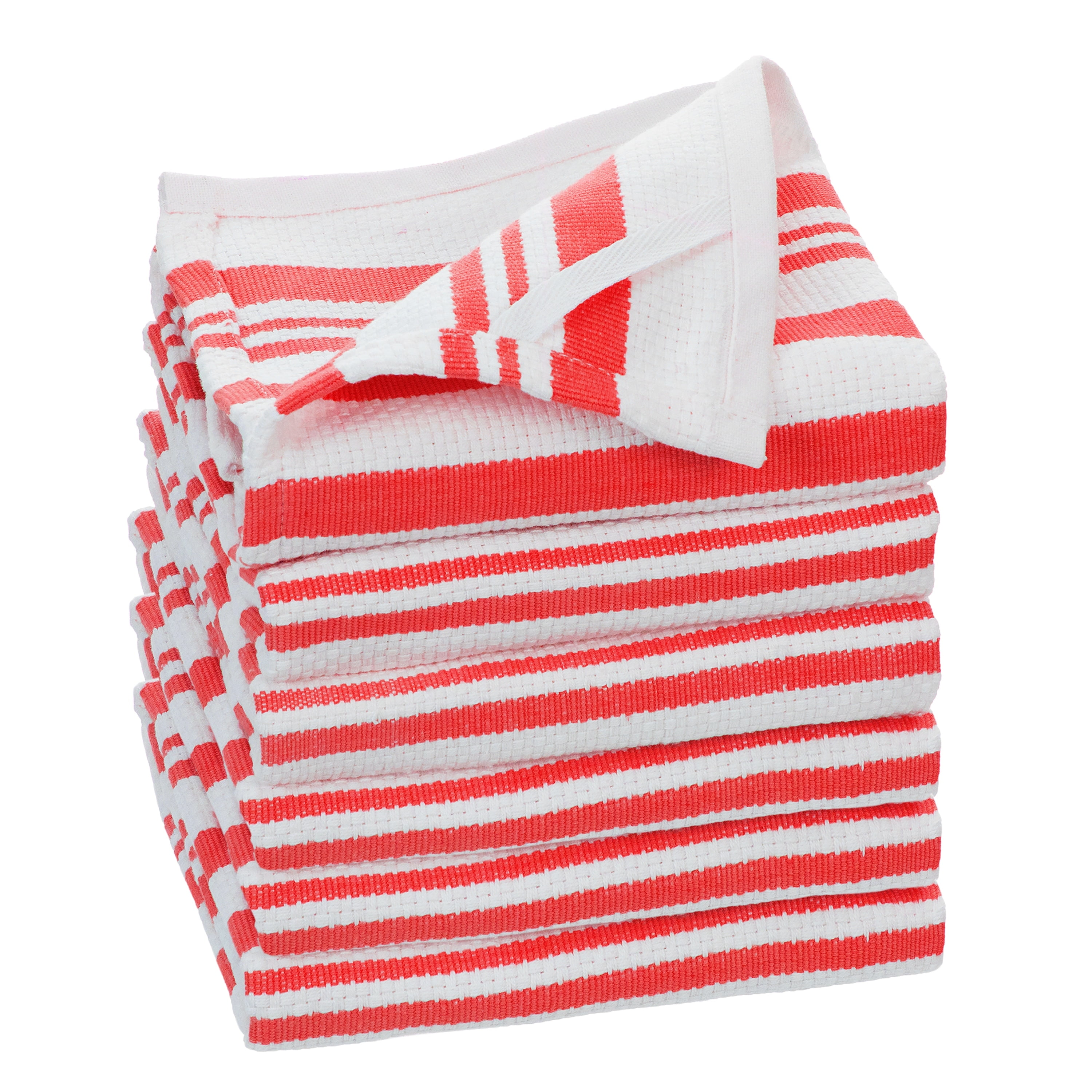 Fabstyles Broadway Stripe 4 Piece Kitchen Towel Set 100% Cotton, 28" X 18"