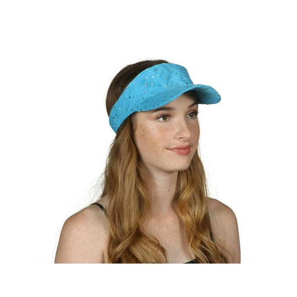 TopHeadwear Glitter Sequin Visor Hat - Turquoise 