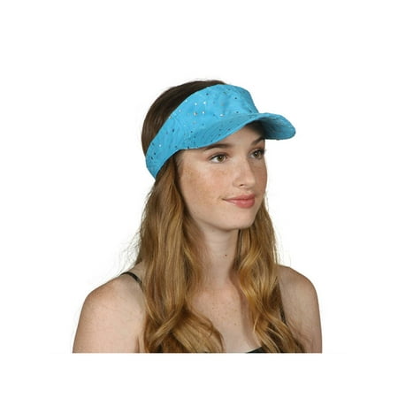White Washington Hat - TopHeadwear Glitter Sequin Visor Hat (Various Colors)
