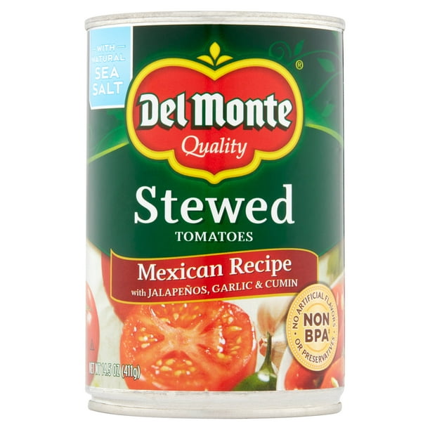 6 Pack Del Monte Stewed Mexican Recipe With Jalapeaƒa Os Garlic Cumin Tomatoes 14 5 Oz Walmart Com Walmart Com