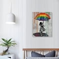 thumbnail image 4 of ARISTURING  Canvas Print Wall Art Banksy Girl Rainbow Umbrella Graffiti &amp; Street Art Urban Architecture Cityscape Grunge Dark Illustrations Modern Art Decorative Abstract Geometric for Bedroom, 4 of 5