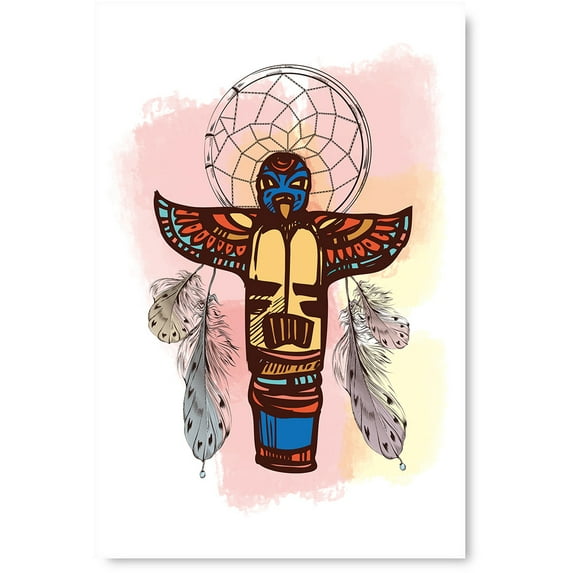 Awkward Styles Dreamcatcher Poster Wall Art Feather Bird Totem Home Office Decor Colorful Pattern