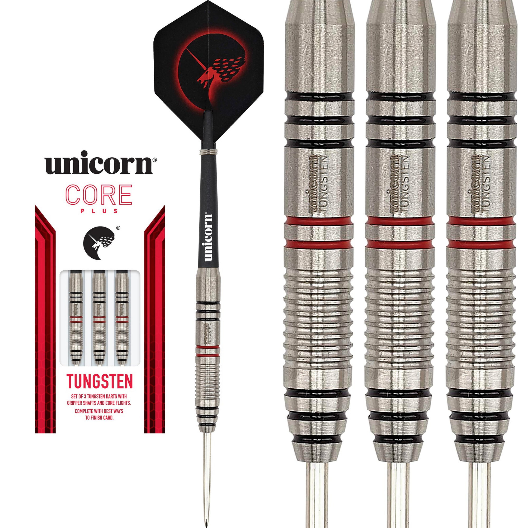 Unicorn Darts Core Plus Win 80% Tungsten Gripper Compact Soft Tip Dart Set 