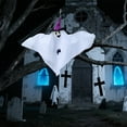 thumbnail image 6 of Extra Large Halloween Ghost Decor - 35" Hanging Paper Phantom for Porch & Yard (Glow in the Dark Outdoor Scary Decorations, Haunted House Party Props), 6 of 6
