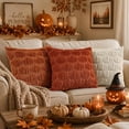 thumbnail image 3 of decorUhome Fall Throw Pillow Covers 18x18 Pack of 2, Soft Plush Faux Wool Couch Pillow Covers, Rust Pumpkin (Pillow Cover Only, No Inserts Included), 3 of 7