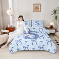 thumbnail image 4 of Castle Fairy Monogrammed Letter Initial S 3 Pieces Queen Comforter Set for Children Women Teens,Kawaii Blue Bow Ultra Soft Bedding Sets,Dreamy Princess Bedding Comforter Set,Super Cozy Room Decor, 4 of 8