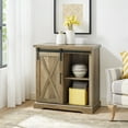 thumbnail image 2 of Pemberly Row Meuble TV Buffet Porte de Grange de Ferme 32 Pouces en Chêne Rustique, 2 of 4