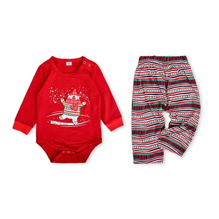 

Matching Family Christmas Pajamas Fashionable Christmas Print Family European And American Pajamas Parent-child Suit Baby For Xmas Party