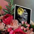 thumbnail image 3 of 3drose, Drawing of Beautiful Wolves and a Yellow Moon, 1 Greeting Card with Envelope, 3 of 6