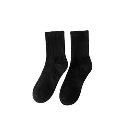 

JuJiay Casual Socks 1 Pair Coldproof Solid Color Cozy Male Female Mid-Tube Cotton Socks