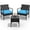 Blue, variant on Tappio Outdoor Furniture 3 Piece Patio Bistro Furniture Set, Rattan Conversation Chairs Set with Side Table and Cushions, Patio Furniture Sets for Balcony Garden Porch, Black