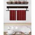 thumbnail image 3 of Black Red Plaid Kitchen Dish Towels for Drying Dishes Set of 3, Vintage Rustic Buffalo Checked Gingham Waffle Weave Microfiber Hand Tea Bathroom Towels Quick Dry & Absorbent Towel 15.7x23.6, 3 of 7