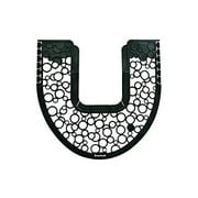6/Carton 22.88 in. x 22 in. Rubber Commode Mat 2.0 - Black/White